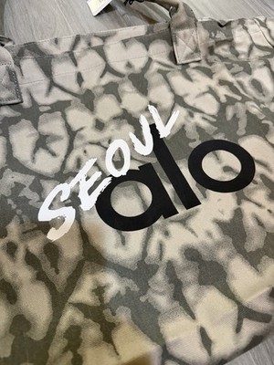 Alo Yoga Seoul Tote Bag Gray Tie Dye Canvas Large Shopper Shoulder