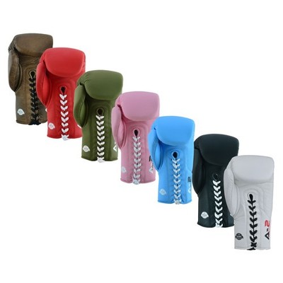 Boxing Gloves Full Grain Leather Lace Up 10oz 12oz 14oz 16oz Training Sparring