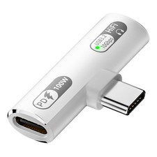 Jadebones USB C Splitter with 100W Fast Charging, Dual C Headphone White
