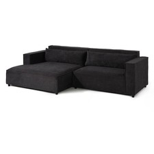 Ecksofa Ottomane links Geflechtstoff 266x150x80 anthrazit FINN