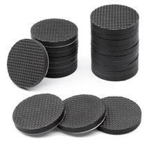 Non Slip Furniture Pads,Solid Rubber Furniture Pads 1 inch Round, 46 pcs,Black,S