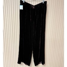 EILEEN FISHER Velvet Straight-Leg Pants Black Size L