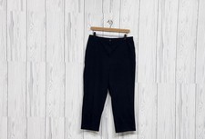 Lands End pants womens size 14 stretch waistband black straight leg high rise