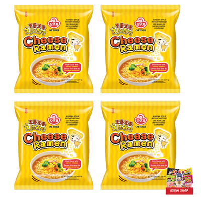 OTTOGI Cheese Ramen, KOREAN STYLE INSTANT NOODLE, Rich flavor Pack of 4