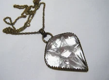 Unique Vintage Victorian Revival Finely Faceted Crystal Star Pendant Open Bezel