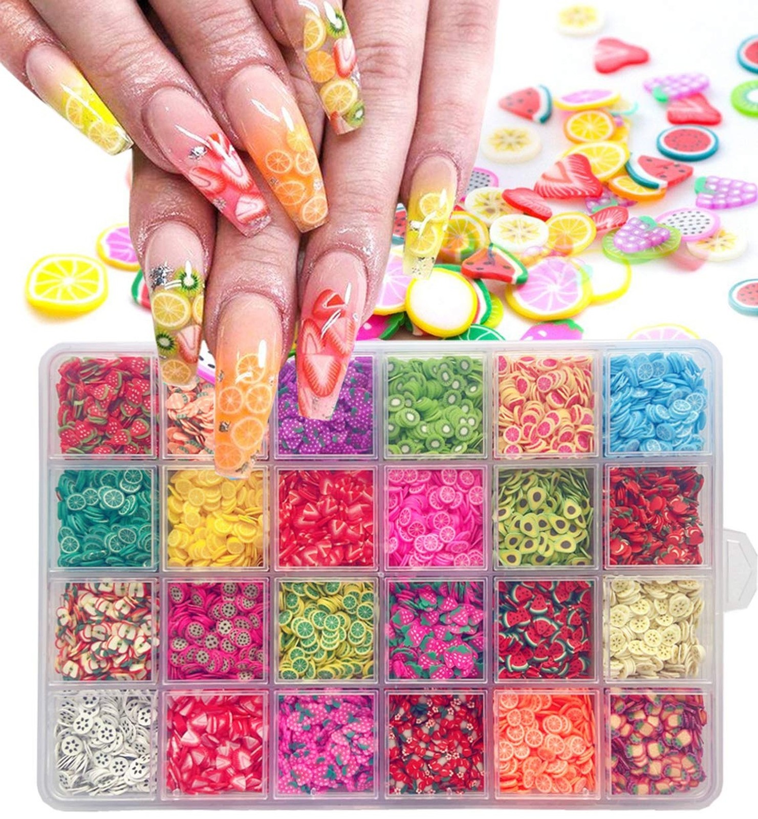 16800Pcs Fruit Slices Fruit Nail Art Slices Polymer Clay Slice Nail 3D Polyme...