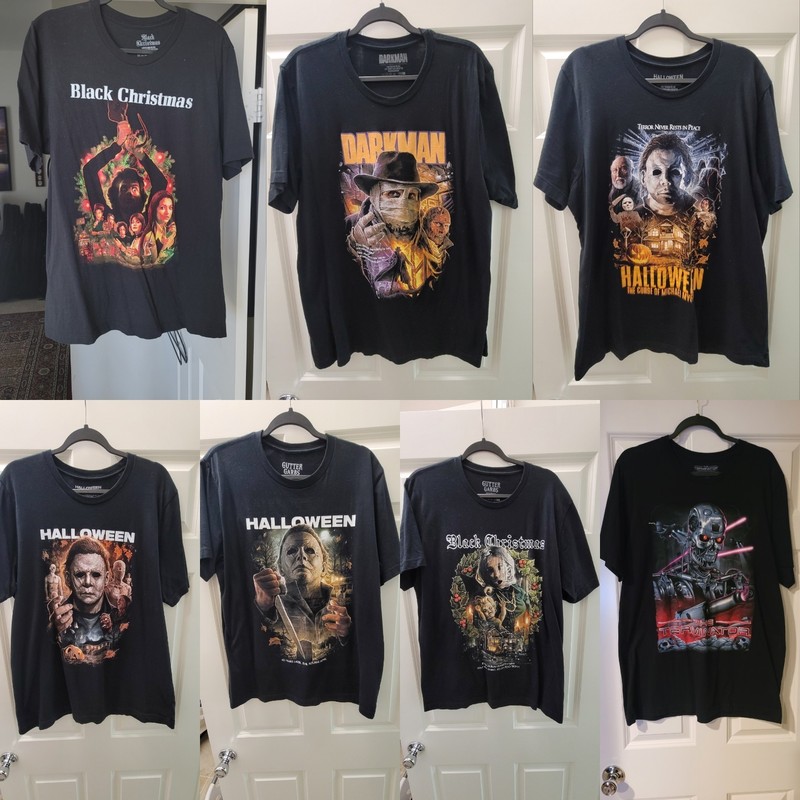 Lot Of Multiple Gutter Garbs T-shirts XL Halloween Michael Myers Terminator