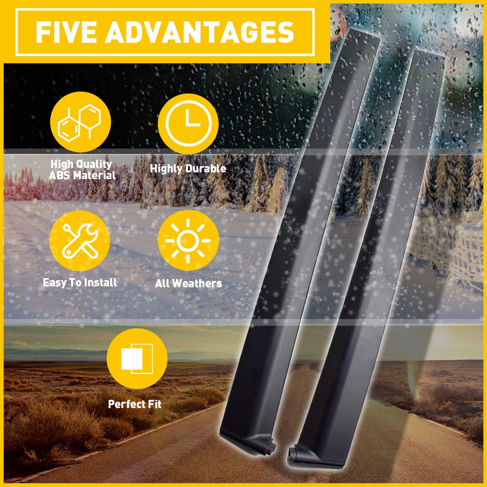 DRIVER & PASSENGER SIDE DOOR GARNISH TRIM PILLAR SASH FOR 1992-1995 HONDA CIVIC