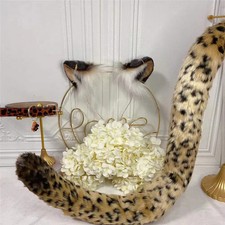 Flower Leopard Ears HairhoopTail Beast Panthera Pardus Halloween Cosplay Prop