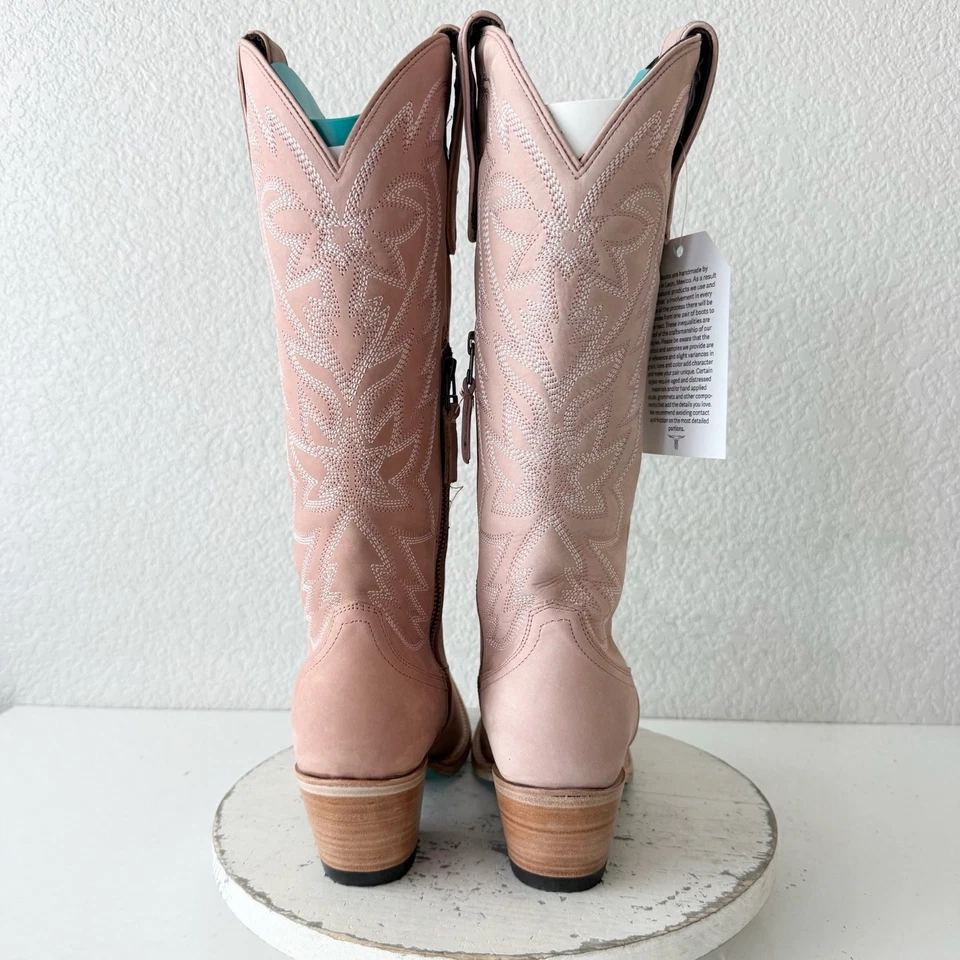 Lane SMOKESHOW Botas de Cowboy Femininas 8.5 Rosa Cowgirl Ocidental Biqueira Pontiaguda na Bezerro Médio - Imagem 3 de 4