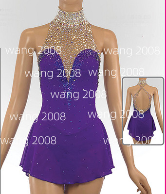 Ice Figure Skating Dress /Rhythmic Gymnastics /Twirling Competition purple