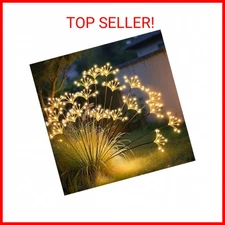 JJGoo Solar Garden Lights, New Upgraded 2 Pack Solar Swaying Starburst Light, Wa