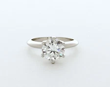 Solitaire Engagement Ring Classic 14K Gold 2.55 CT Round Natural Diamond F SI1