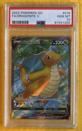 Dragonite V (Full Art) 076/078 Pokémon GO Holo PSA 10