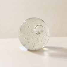 Clear Glass Bubble Paperweight, Art Glass Orb, Vintage Style Glass Sphere