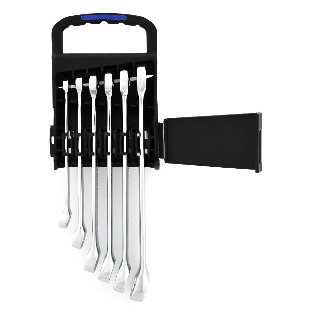 Metric 6-Piece Chrome Vanadium Combination Wrench Tool Set - thumbnail 4