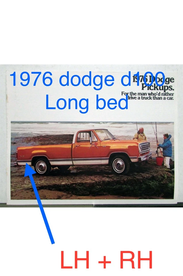 Camión deportivo Dodge D100 Adventurer 72-80 platón largo trasero de la plataforma izquierda derecha moldura de moldura Foto 2 de 4