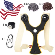 Slingshot Hunting Set Steel Beads 2 Rubber Bands Outdoor Catapult Sling Shot