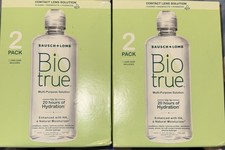 Lot Of 2 Bio True Multi-Purpose Solution 10 Oz Twin Pk 20hrs Hydration Exp 5/27