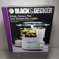 Black & Decker HS90 Handy Steamer Plus Food/Rice Cooker 4 Qt Bowl New Open Box