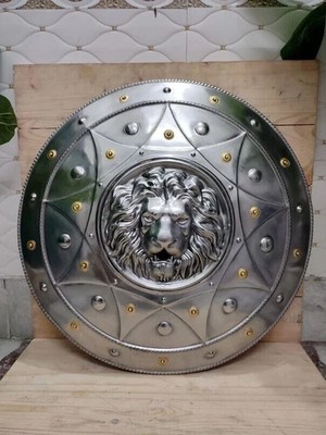 Lion Face Shield Medieval Viking Round Shield LARP Cosplay Wall Décor Shield