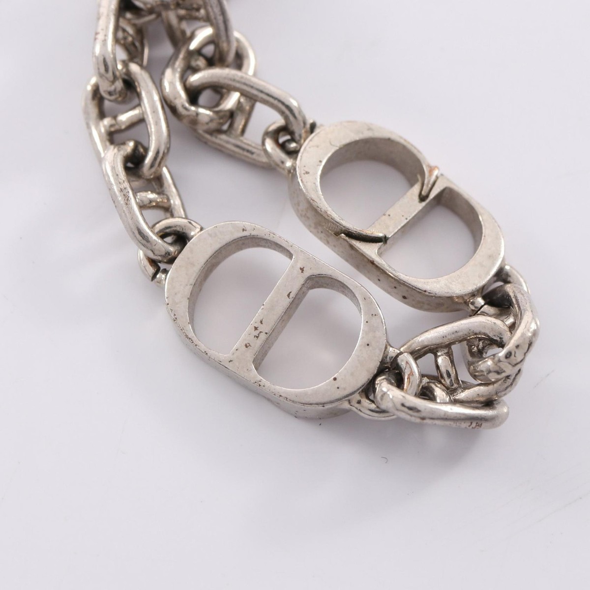 Christian Dior CD Logo Bracelet Bangle 23㎝ Gold Plated Used Women