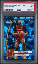 2024-25 Bowman University Chrome Sapphire Derik Queen #19 Terrapins PSA 9