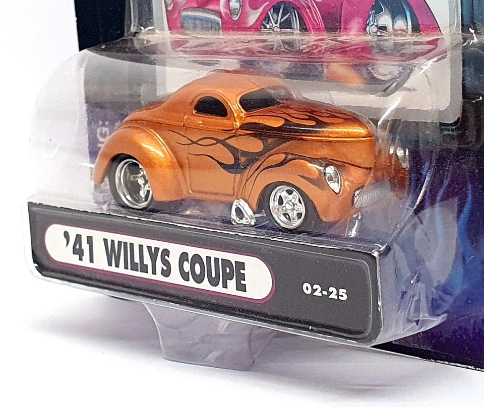 Muscle Machines 1/64 Scale 71161 02-25 - 1941 Willys Coupe - Copper + Flames - Image 2 of 4