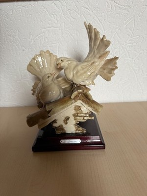 Vintage Giuseppe Armani Kissing Doves 1987 Florence Italy Statue 8