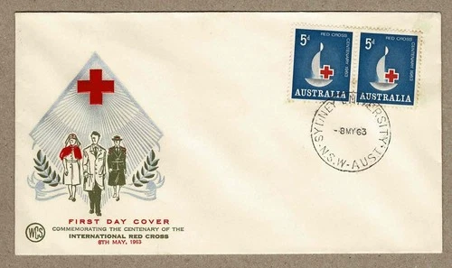Australia 1963 WCS Red Cross Pair  FDC Cover NSW Postmark Sydney University