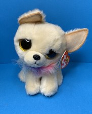 Slightly Used W/Tags Ty Beanie Boos 6 INCH Chewey TAN CHIHUAHUA Plush Animal Toy