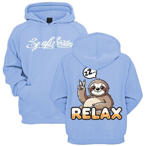 Felpa con cappuccio ragazzo ragazza bradipo no bock relax hoodie motivi divertenti - Foto 11 di 19