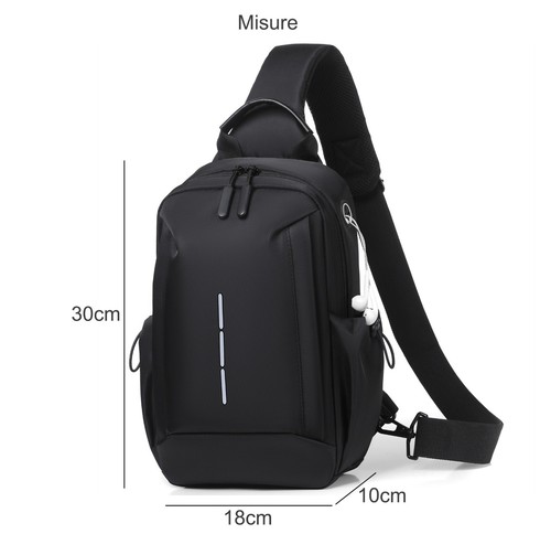 Zainetto da Uomo Zaino Monospalla per Porta Tablet Borsa borsello a Tracolla Z32 - Foto 2 di 29