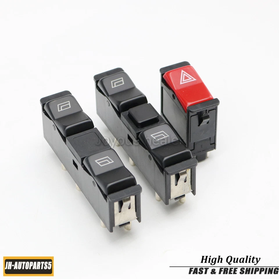 Interruptor de ventana eléctrica e interruptor de luz de emergencia apto para Mercedes W123 W201 W126 Foto 3 de 4