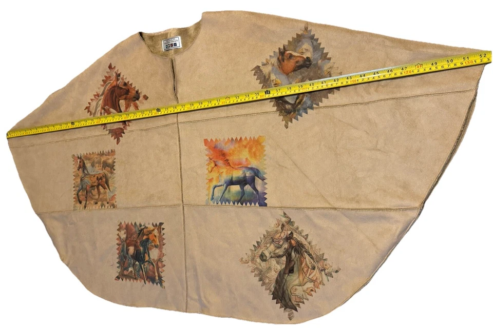 Poncho Parka Arte The Trail Of Painted Ponies Western Imitación Gamuza Piel Forrada Foto 4 de 4