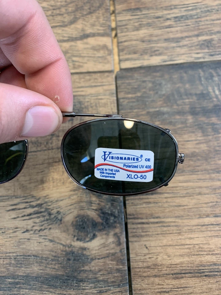 Gafas de sol vintage doradas de metal ovaladas con clip 50 mm G123 Foto 3 de 4