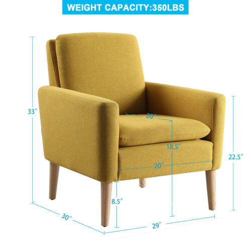 Modern Accent Fabric Chair Single Sofa Comfy Upholstered Arm Chair Living Room - Picture 9 of 9