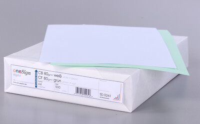 oneSign Selbstdurchschreibepapier 2-fach A4 CB/CF weiß/grün 80g 500 Blatt