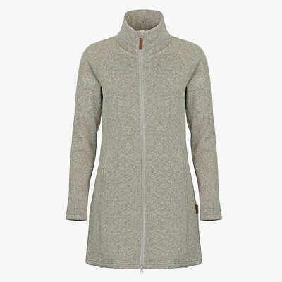 ELKLINE SELFIE-Best Condition-Mystery Zip Fleece Jacket Knit Long Coat Marl L-XL
