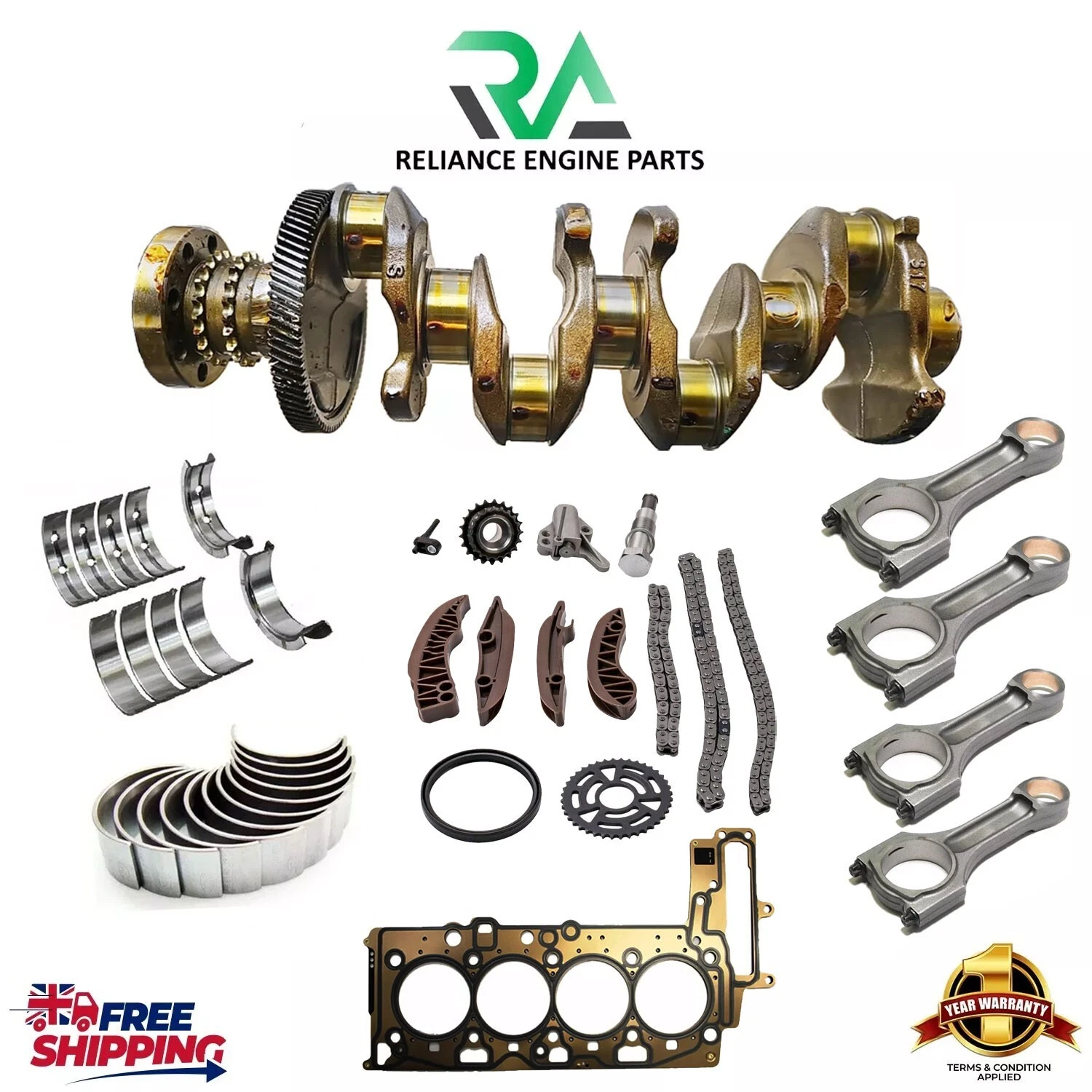 MINI N47C20 N47 ALLOY STEEL CRANKSHAFT WITH REBUILD KIT 2.0 DIESEL MINI ROADSTER