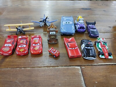 Lot of 13 - Disney Pixar Cars Diecast Metal & Plastic Cars, Planes Mini Micro +