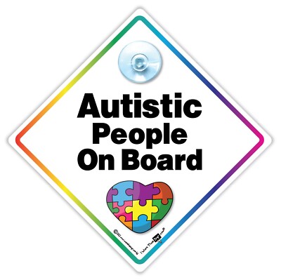 Autisten an Bord Autoschild, Saugnapf AUTISMUS Schild, Autismus Autoschild