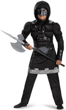 Executioner Muscle Medieval Gothic Black Fancy Dress Up Halloween Child Costume