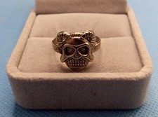 Alien Biker Skull Vintage Ring Size 7 3/4 Pinky Ring