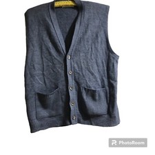 Wool Blend Button Front Light Blue Sweater Vest Mens Grandpacore Lord Jeff