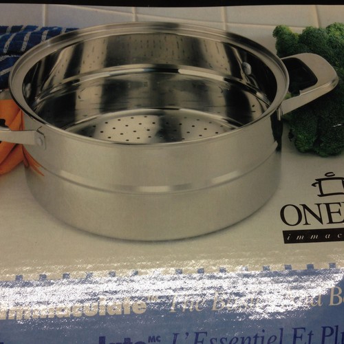 ONEIDA IMMACULATE STEAMER INSERT 5 QUARTS 18/10 STAINLESS STEEL IN ORIGINAL BOX - Picture 2 of 7