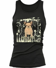 Frenchie Cream French Bulldog Women's Fitted Tank New