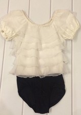 Black And White Latin Girls Competion Shirt Size 10/12