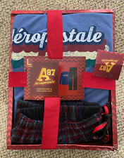 Mens A ropostale 2 Piece Lounge Set Blue Multi Size Large Pajamas Sleep