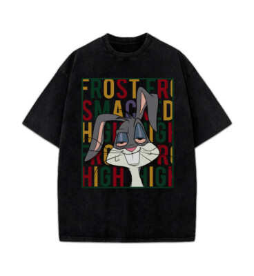 High Hare Bugs Bunny Stoner T-Shirt Playful Cartoon Character
